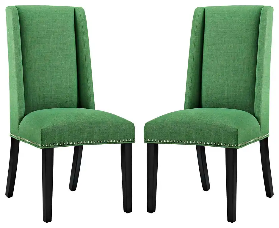 Baron Dining Chair Fabric Set of 2 EEI-2748-GRN-SET