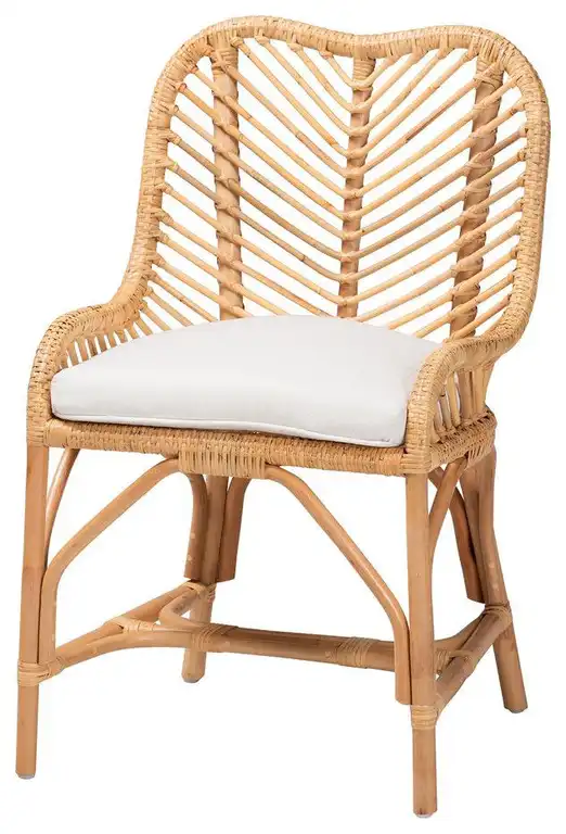 Baxton Studio Arween Modern Bohemian Natural Brown Rattan Dining Chair