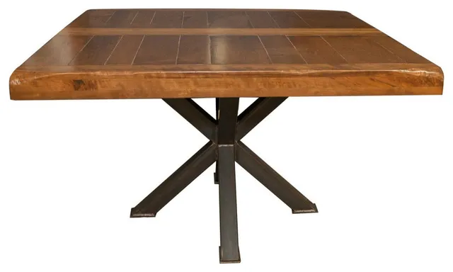 Bennet Square Extendable Dining Table, Rustic Cherry Wood, 42x42 2 Middle Leaves