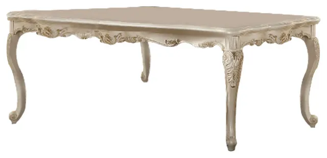 Benzara BM157212 Alluring Dining Table, Marble/Pearl White