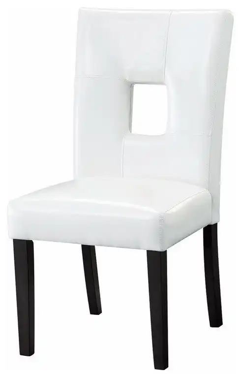Benzara BM160858 Modern Dining Side Chair Upholstered Seat & Back,White,Set of 2