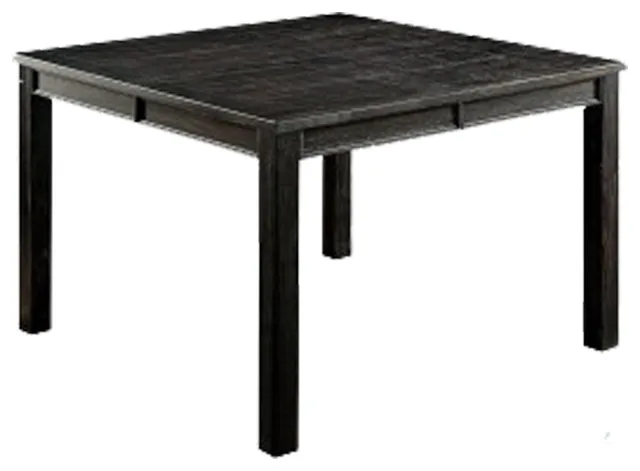 Benzara BM235495 Wooden Counter Height Table With Block Legs, Antique Black