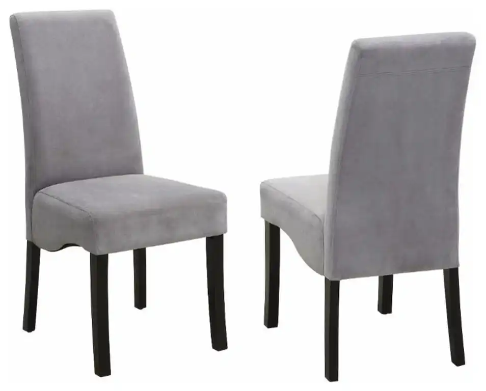 Benzara BM69028 Comfy Wooden Dining Chair, Gray and Black, Set of 2