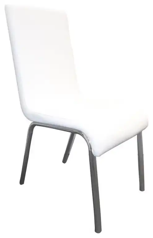 Best Master Bailee Modern Faux Leather Dining Side Chair in White (Set of 4)