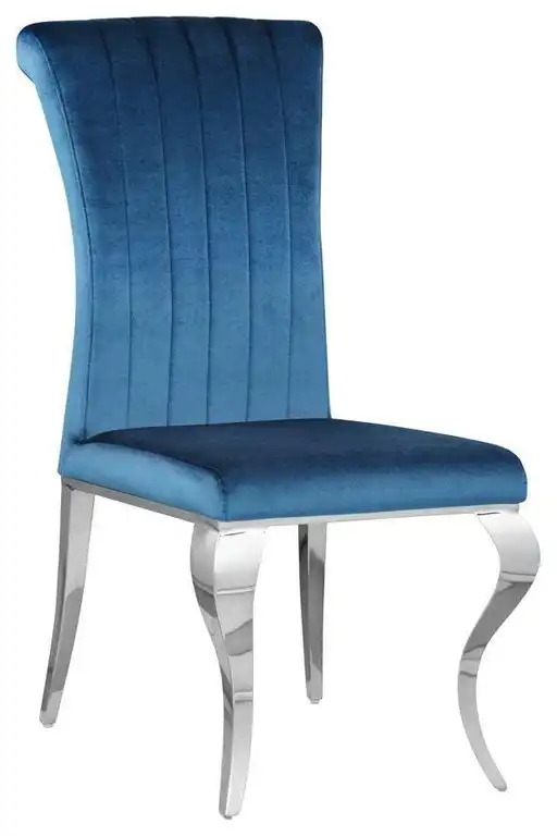 Betty Upholstered Side Chairs Teal and Chrome (Set of 4)