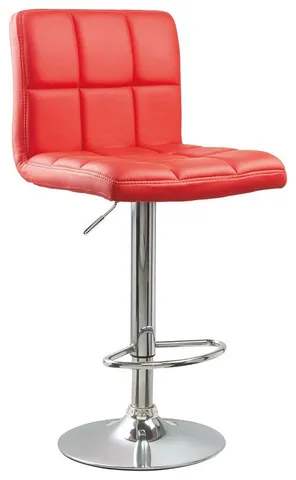 Biscc 2 Swivel Elegant PU Leather Modern Adjustable Hydraulic Bar Stools, Red