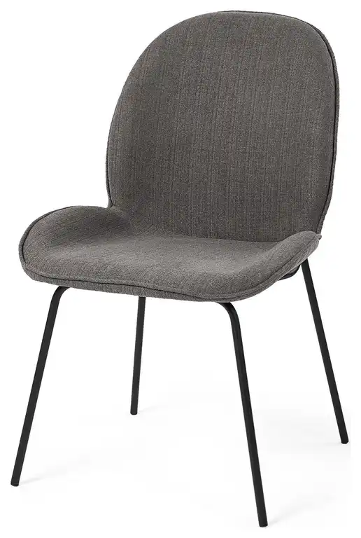 Black and Gray Flaired Seat Fabric Dining Chair