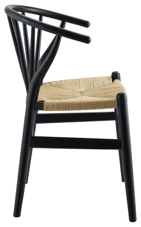 Black Flourish Spindle Wood Dining Side Chair