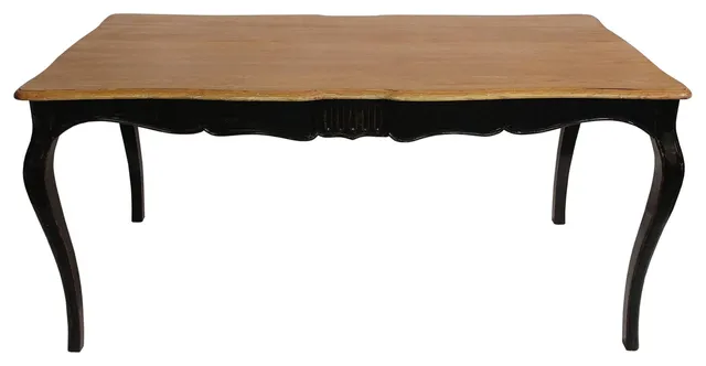 Black Lacquer Reclaimed Wood Dining Table