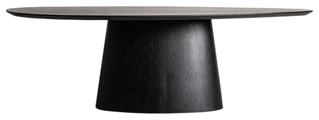 Black Oak Oval Dining Table, Vical Home Weggis
