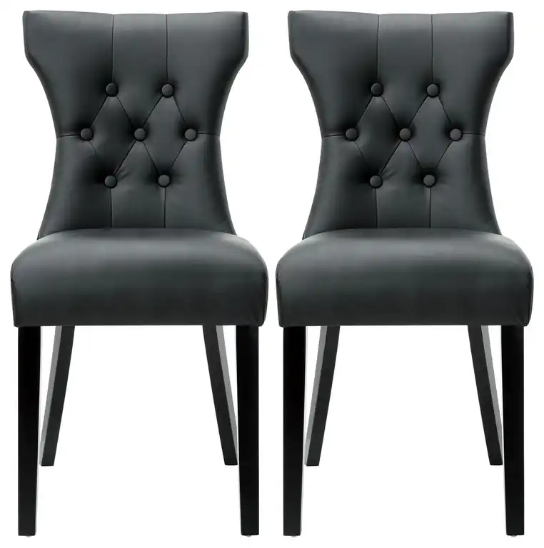 Black Silhouette Dining Chairs Set of 2