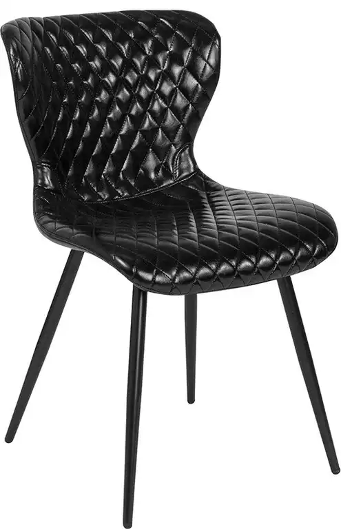 Black Vinyl Accent Chair
