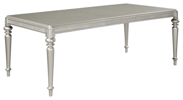 Bling Game 86" Extension Dining Table Metallic Platinum