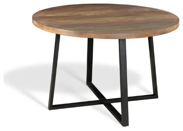 Blossom Round Reclaimed Wood Dining Table