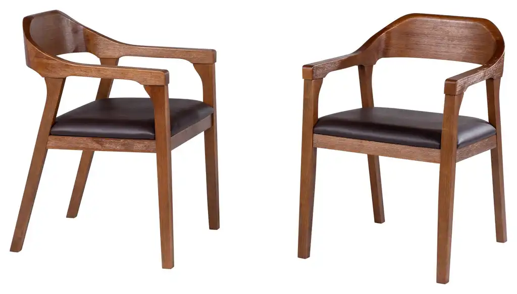 Boraam Rasmus Dining Armchairs - Set of 2 - Chestnut Wire-Brush Finish