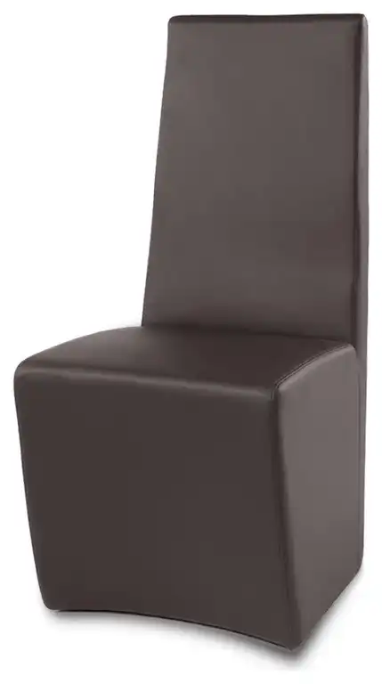 Boston High Back Modern Leather Dining Chair, Brown
