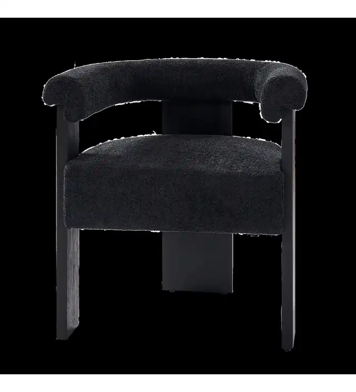 Boucle Dining Chair, Black