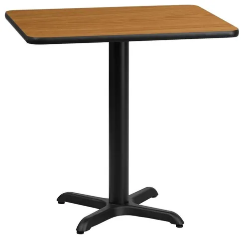Bowery Hill 24" x 30" Restaurant Dining Table in Black and Natural