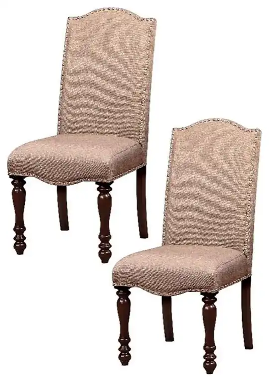 Bowery Hill 41" Transitional Fabric Dining Chair in Beige (Set of 2)