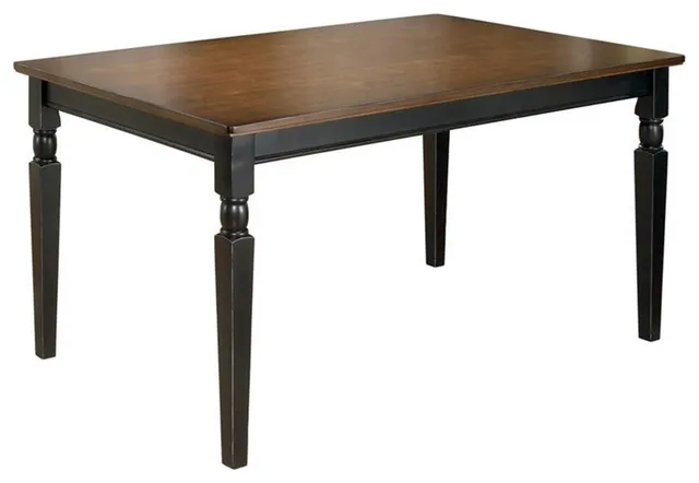 Bowery Hill Rectangular Dining Table in Black and Brown