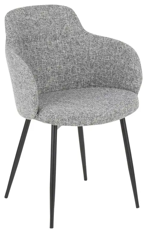 Boyne Industrial Chair, Black Metal and Grey Noise Fabric