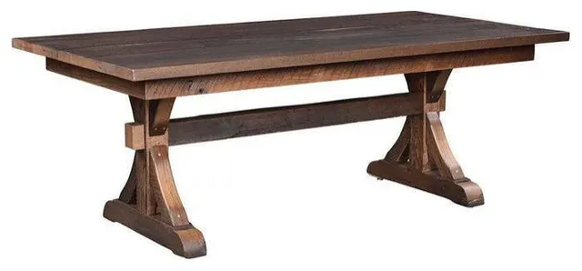 Bristol Dining Table, Reclaimed Barnwood, Provincial, 42x96 With 2 Breadboard Ex