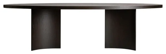 Brown Oak Oval Dining Table, Vical Home Neuvic