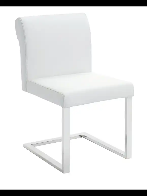 Bruno White Leather Dining Chair