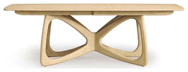 Butterfly Dining Extension Table - 46" x 72"/92" easy stow one 20" wide leaf, Natural Oak