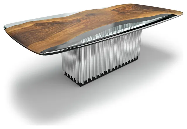 Camenta Dining Table, 12-14 Seater, Hogback Edge