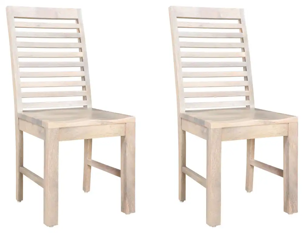Camilla Solid Wood Dining Chair, Set of 2, Soft White