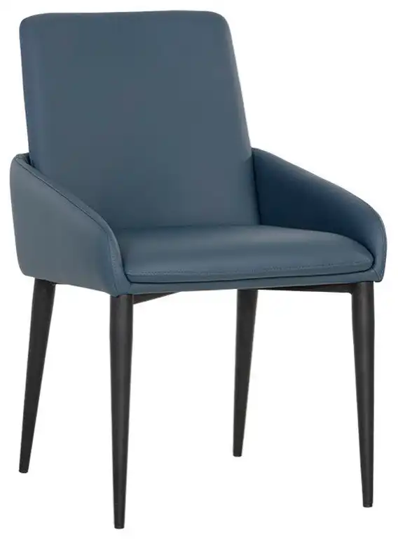 Carlo Dining Armchair Black Dillon Thunder, Blue