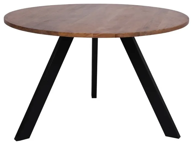 Casartis Living Plano 62" Modern Wood and Metal Dining Table in Brown/Black