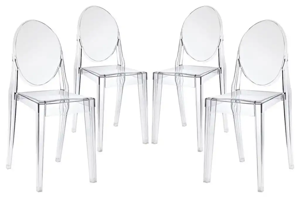 Casper Dining Chairs Set of 4 in Clear
