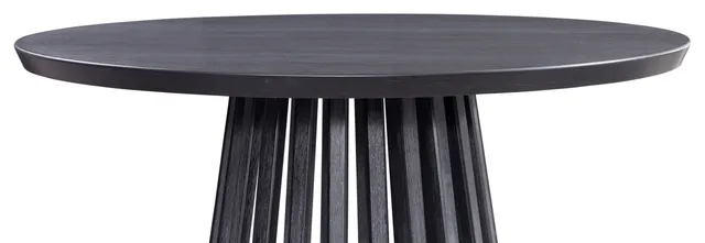 Cerused Black Round Dining Top Mateo Wood Finish