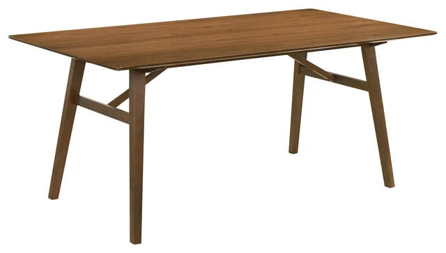 Channell Wood Dining Table, Walnut Finish