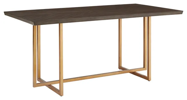 Chesher Gold Finish 68-inch Rectangular Dining Table