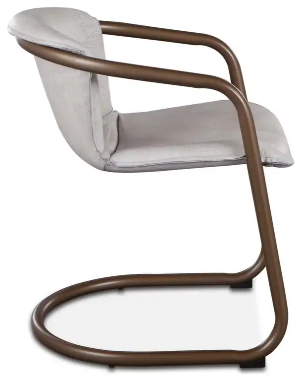 Chiavari Vintage White Leather Dining Chairs, Set of 2
