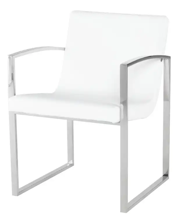 Clara White Naugahyde Dining Chair, HGTB381