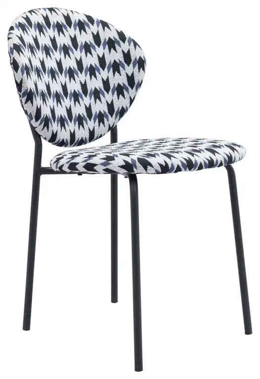 Clyde Dining Chair (set Of 2) Geometric Print & Black