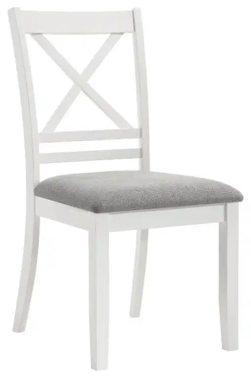 Coaster 19.25" Farmhouse Wood Side Chair in White-Light Gray