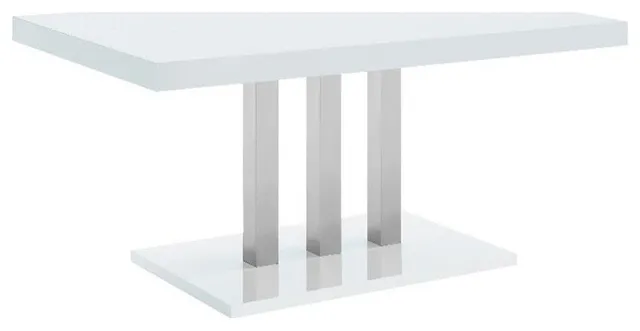 Coaster Brooklyn Rectangular Contemporary Wood Dining Table in White