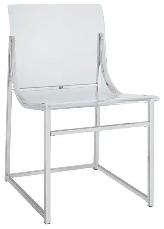 Coaster Metal Base Acrylic Dining Side Chair in Clear and Chrome