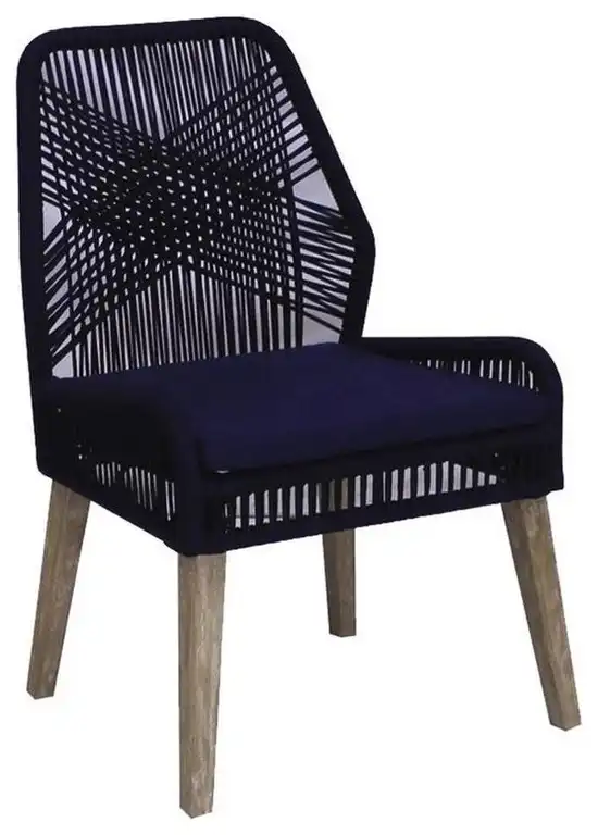 Coaster Nakia Woven Rope Wood Dining Chairs Dark Navy