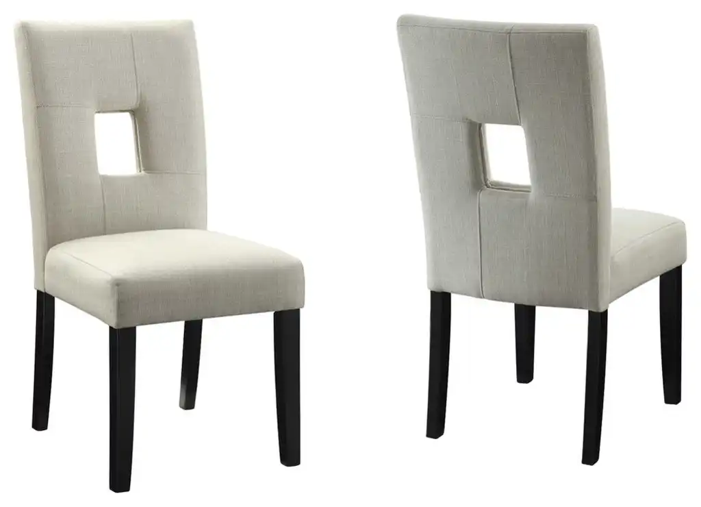 Coaster Side Chair, Beige/Cappuccino, Set of 2