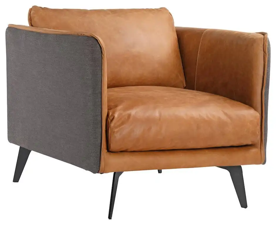 Cognac Oasis Leather Lounge Chair, Belen Kox