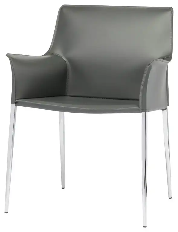 Colter Dark Grey Leather Dining Chair, HGAR401
