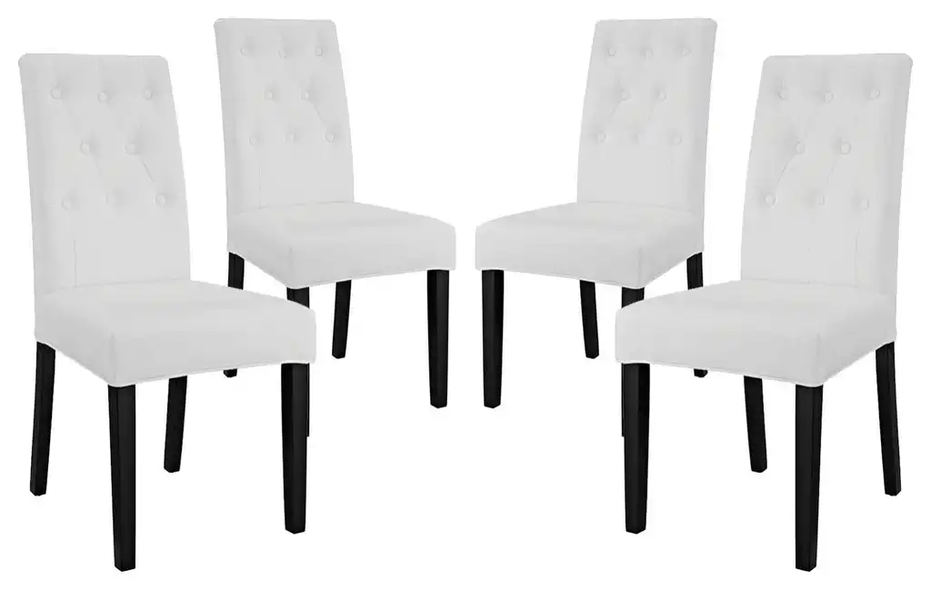 Confer Dining Side Chair Vinyl, Set of 4, White