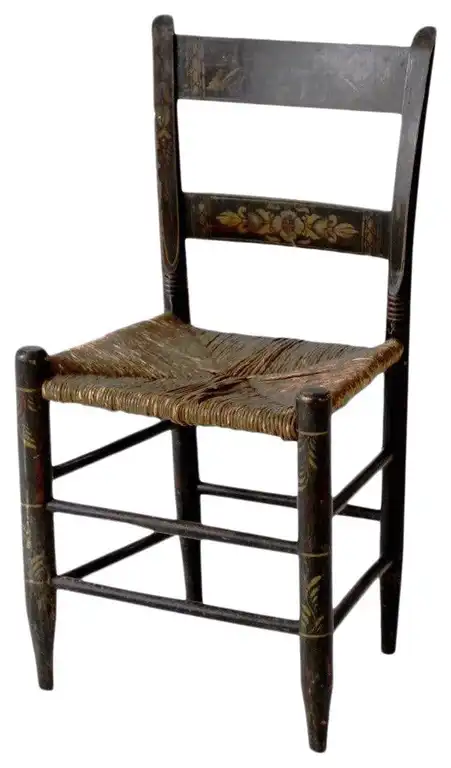 Consigned, Antique Hitchcock Rush Seat Chair