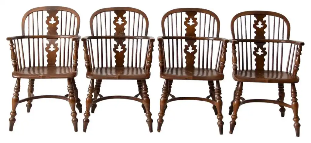 Consigned, Vintage Conant Ball Colonial Revival Dining Chairs Set of 4